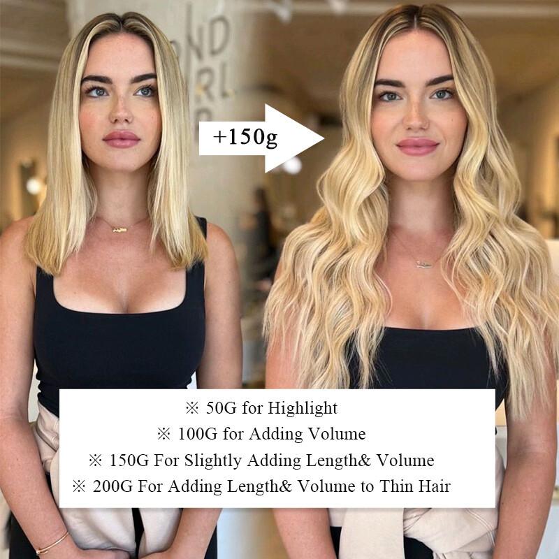 50g/100s Micro Loop Hair Extensions Micro links Hair Extensions for Women Micro Ring Micro Beads 100% Real Human Hair Extensions 16-24 inch Brown Black Blonde