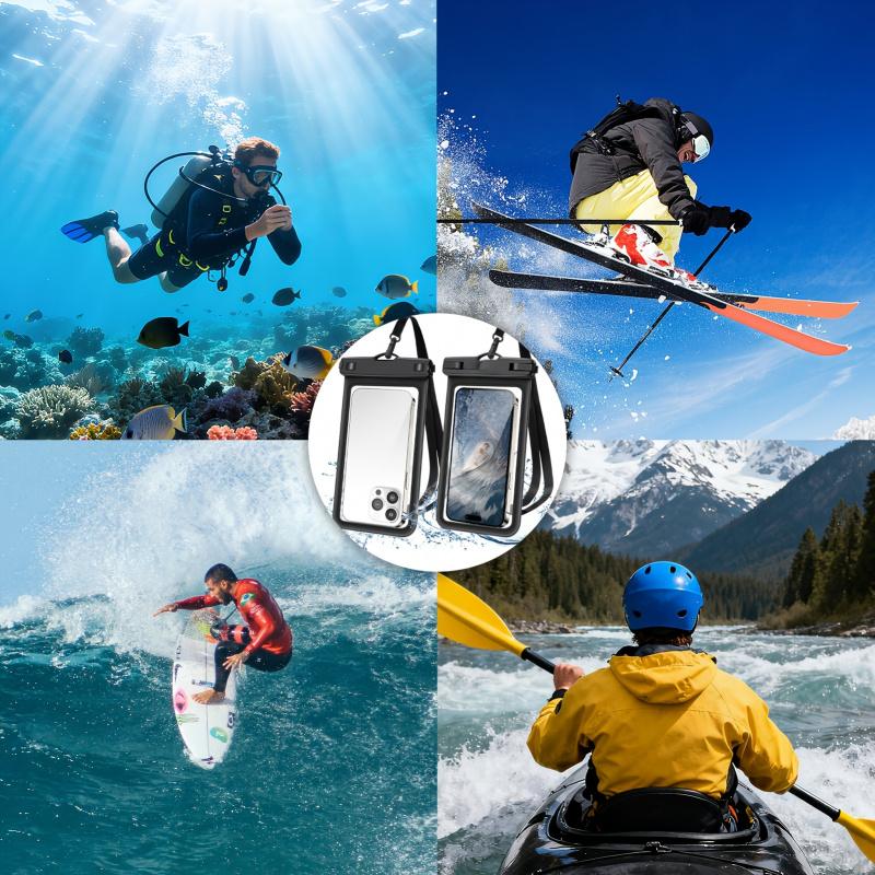 1 Piece Waterproof Phone Pouch - 7-Inch Waterproof Phone Case, Compatible with iPhone 17 Pro, 16, 15, 14, 12, 11 Pro Max, XS Plus, Fits XIAOMI 17 Pro Mobile Phones, Dry Phone Bag for Rafting, Skiing, Water Activities and Beach Trips (Model: DM664)