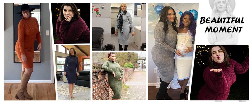 Imily Bela Womens Long Sleeve Turtleneck Sweater Dresses Knitted Bodycon Midi Sheath Jumper Dresses Imily Bela Womens Long Sleeve Turtleneck Sweater Dresses Knitted Bodycon Midi Sheath Jumper Dresses