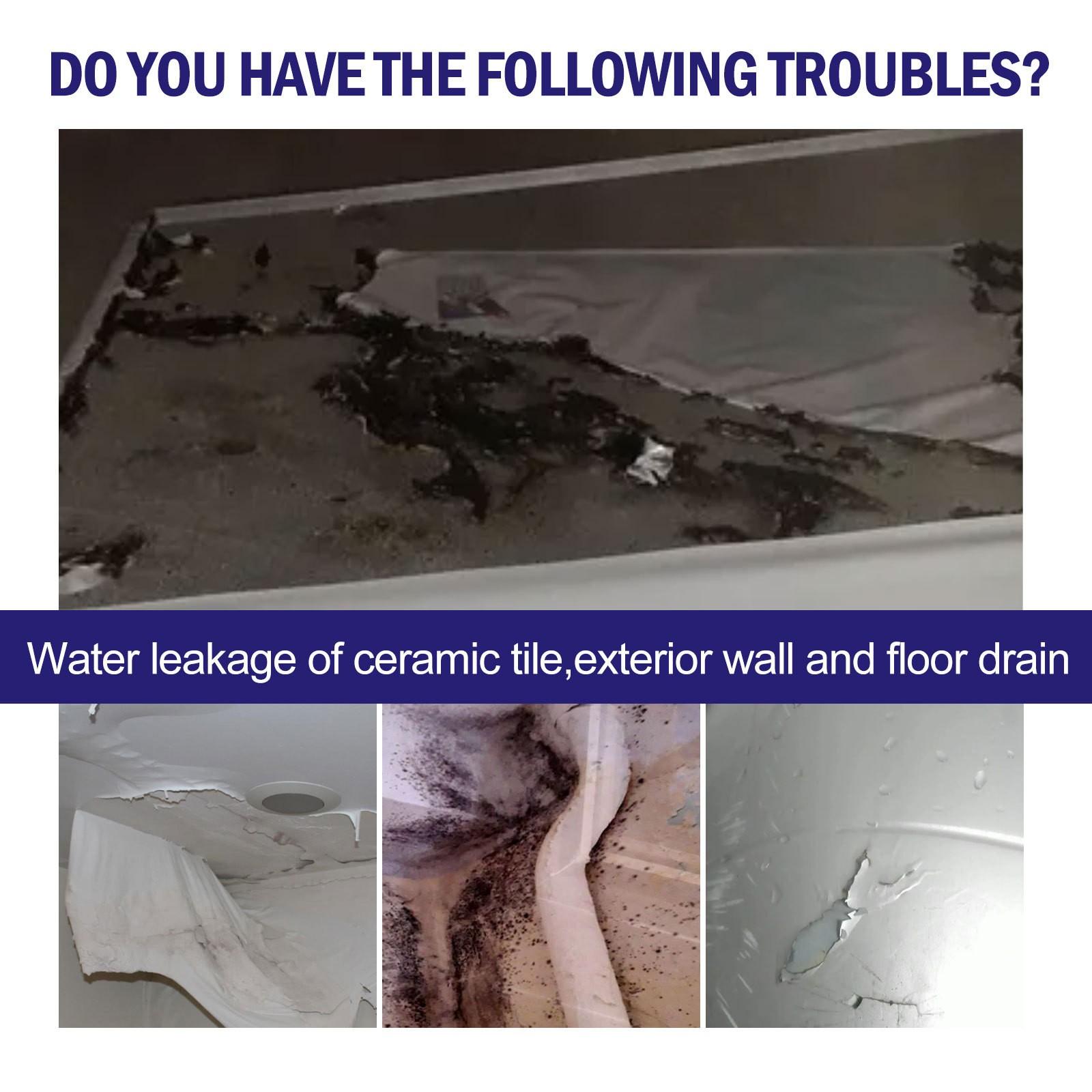 Jue Fish Transparent Waterproof Sealant, No Drilling Bathroom Kitchen Floor Tile Coating, Leak-Proof Adhesive for Tiles, Easy Application