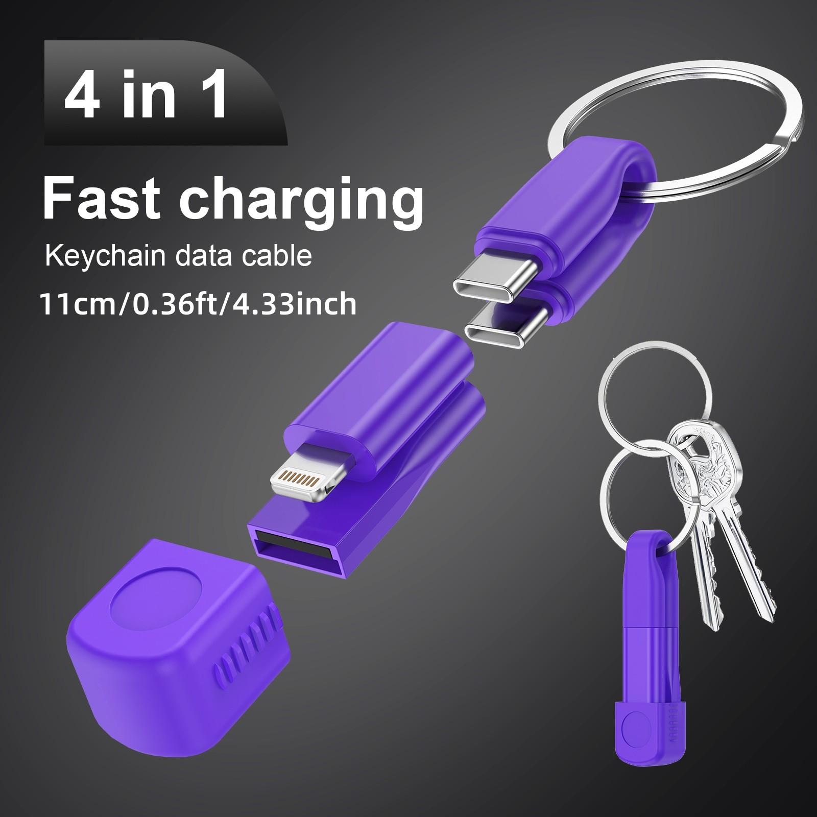 Four-In-One High-Speed USB Charging Data Cable, Compatible with S23, S21, Oneplus, Xiaomi 13, Huawei, Oppo, Supports Data Transfer & Max Power Output