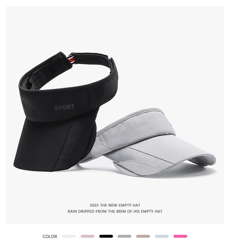 Empty top hat for men, golf sun protection hat, outdoor sports, summer sun protection, UV protection, women's sun hat, sweat absorbing and breathable material, soft and wear-resistant texture, suitable for running, hiking and travel sports