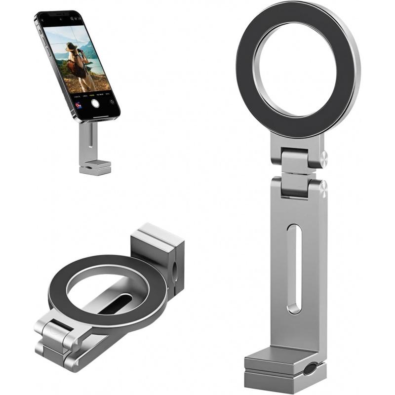 Magnetic Phone Stand - Adjustable Foldable Phone Stand with Strong Magnet, Portable Travel Phone Stand Compatible with iPhone 16/15/14/13/12 Pro, Samsung Galaxy, All Smartphones