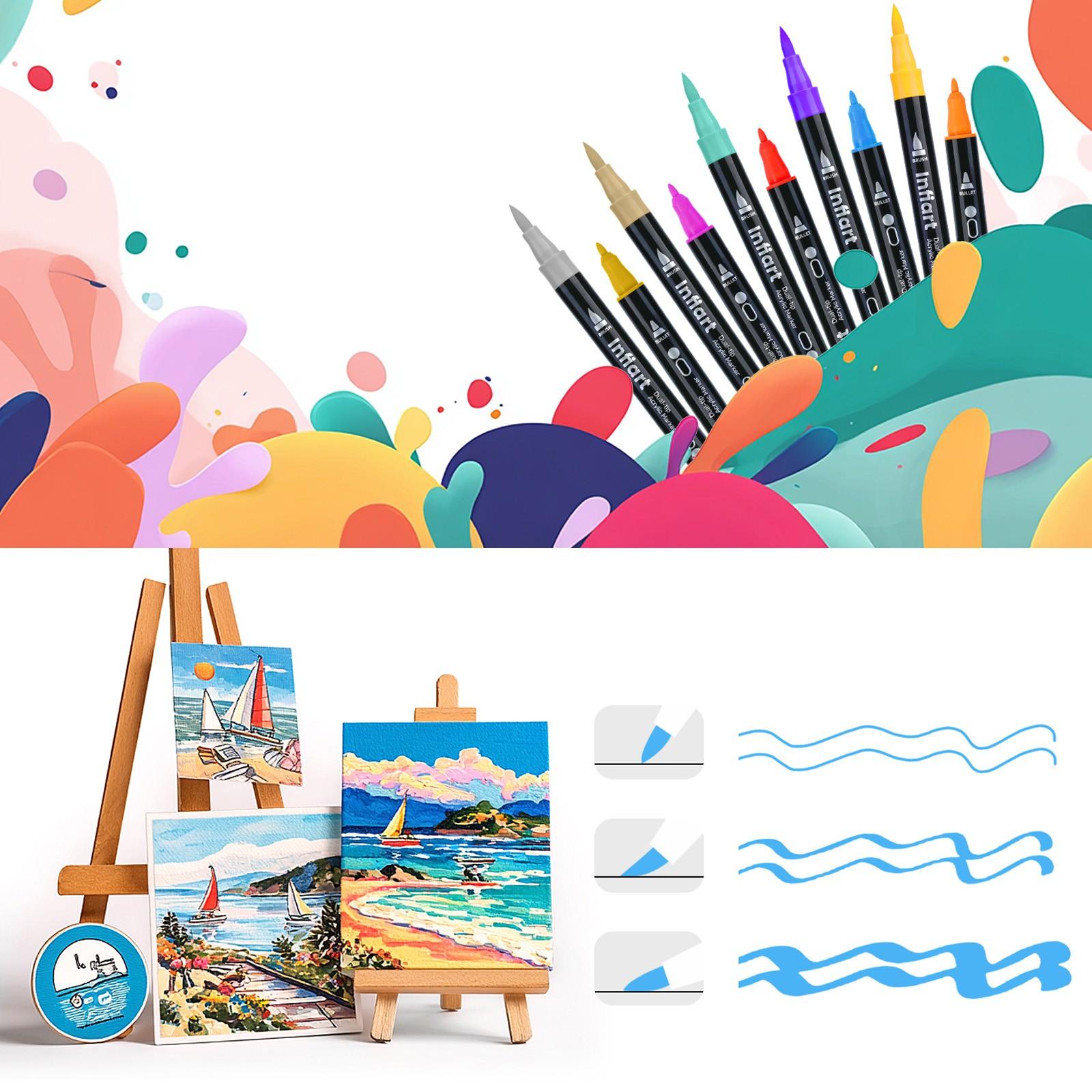 Dual-Ended Marker Pen Set, Multiple Sizes, Non-Transparent Layering, CD Cloth Bag, Watercolor Pens, DIY Hand Drawing, Graffiti Pens