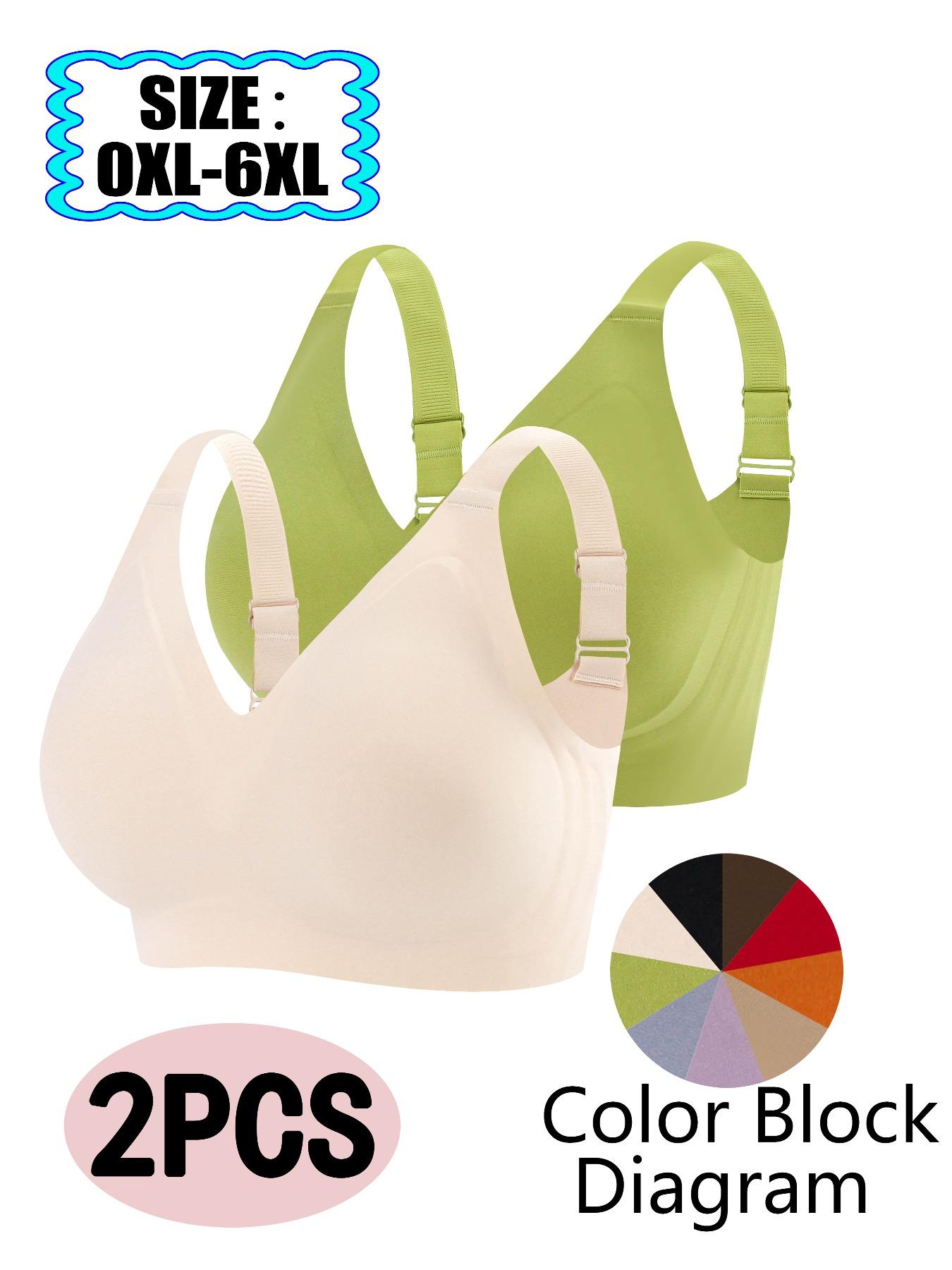 【Plus Size】 Solid Buckle Wireless Push Up Bra, Comfortable Breathable Bralettes for Daily Wear, Women's Underwear for All Seasons