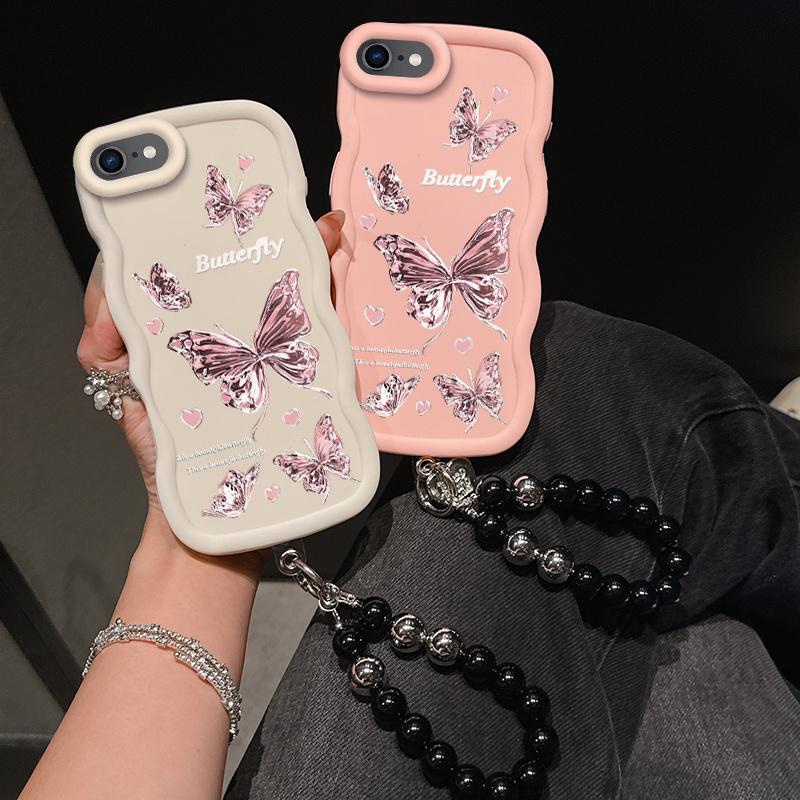 1 Piece Durable 16E Flexible Fantasy Butterfly Case Cover For iPhone 16E Featuring Shockproof Protection And Bracelet In Casual Decoration Accessories
