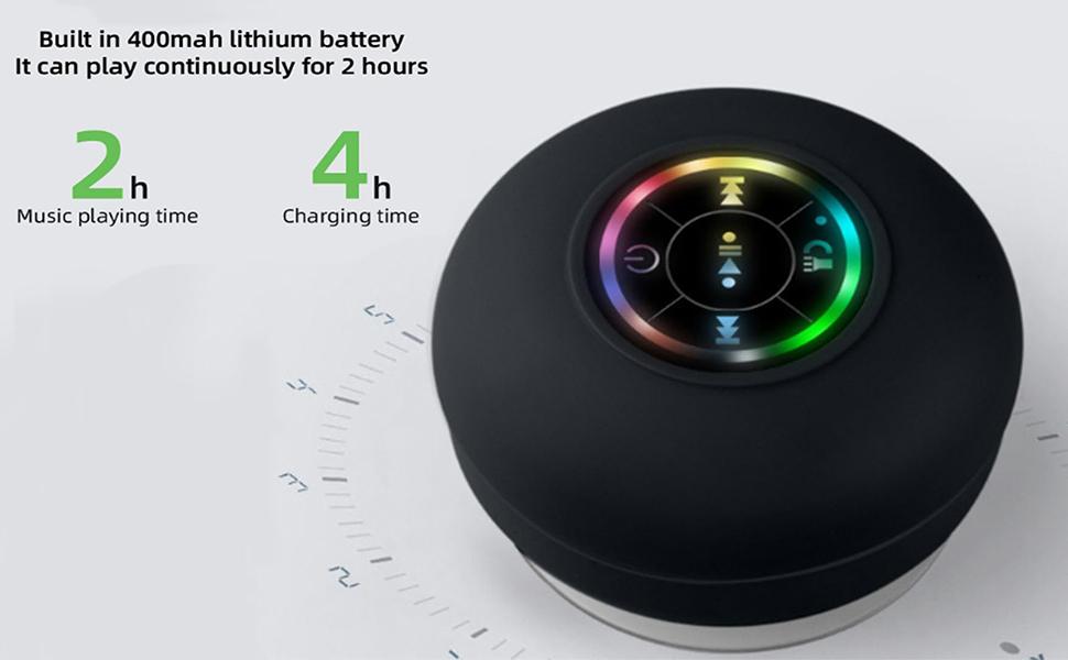 Mini Bluetooth Shower Speaker, Portable Bluetooth-compatible Speaker for Beach, Shower and Home Mini Portable Wireless Speaker,Ortable Wireless Speaker with Suction Cup. Pairs Easily to Phones, Tablets, Computer. Gift for Men and Women