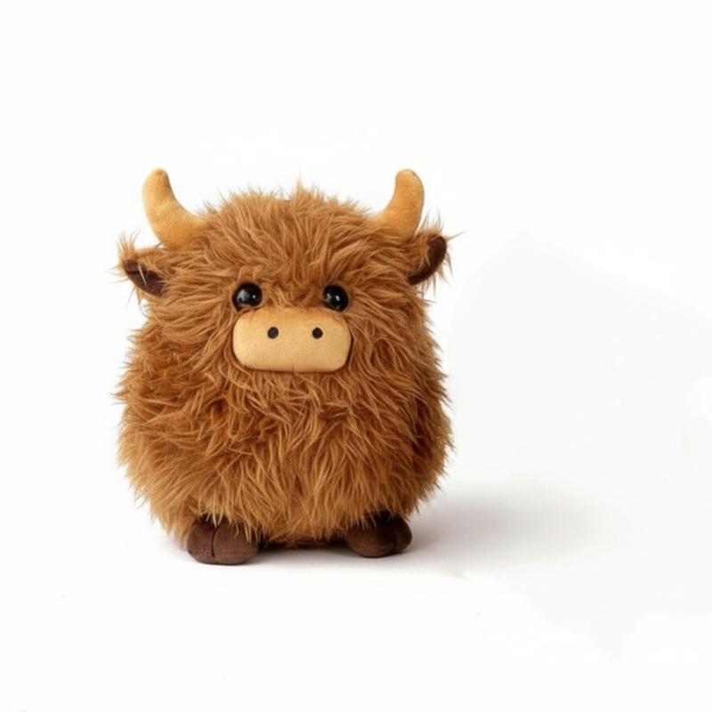 Scruffy Highland Cow Plushie, 8-Inch Fluffy Cuddly Stuffed Animal Toy, Cute and Ugly Aesthetic, Perfect Gift for Animal Lovers, Kids' Gifts