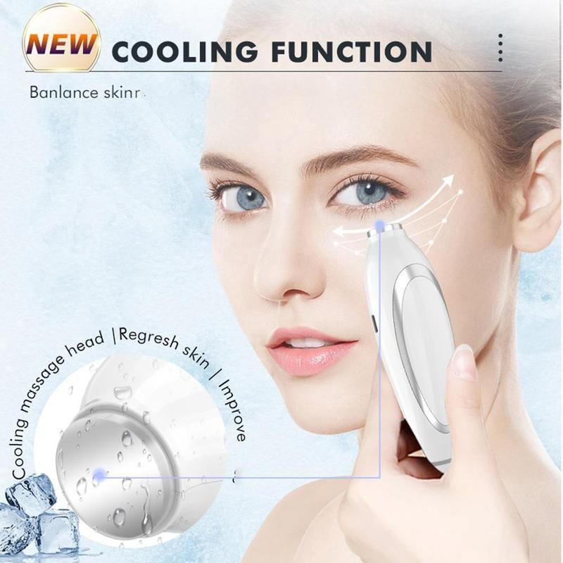 Ice Cooling Hot Compress Neck Face Massager with 6 Modes & 4 Intensity Levels, Heating Cold Eye Facial Lifting Tool for Skin Care