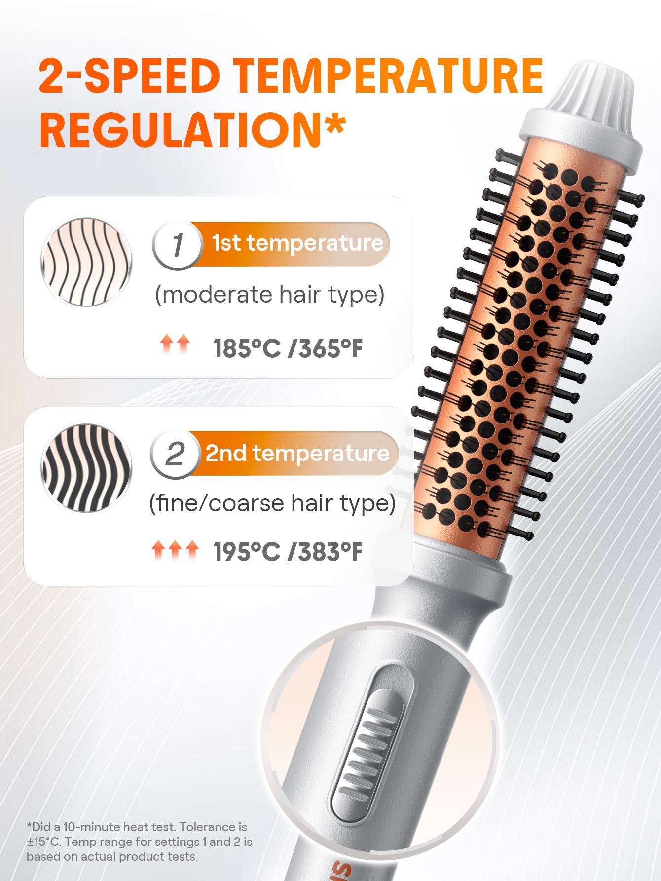 【BOGO SALE】SHEGLAM HAIR It-Curl Thermal Blowout Brush 1.5 inch / 1.25 inch Rechargeable Heated Curler Heatless Curling Iron-Effortlessbeauty