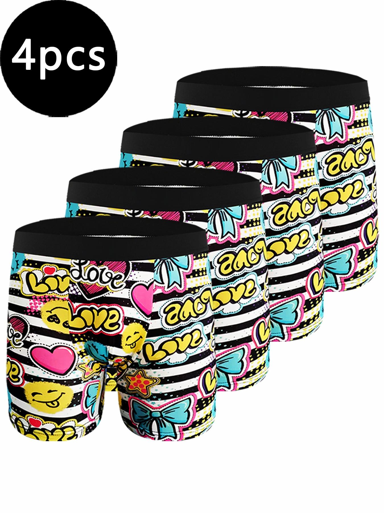 Men's trendy graffiti boxer briefs, soft and highly elastic, combining both comfort and stylish appearance