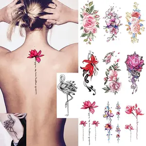 10 Sheets Large Flower Temporary Tattoos - Sexy Body Tattoo Sticker for Women Girl for Arms Legs Shoulder or Back