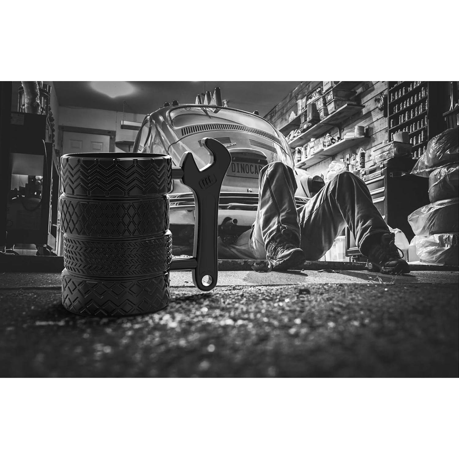 Gifts for Men, Car Mechanic Gifts for Men, Stylish Ceramic Mug for Car Enthusiasts and Mechanics, Ceramic Tire Mug with Handle, Drinkware Washable cup,Durable Handle, Heat Resistant – Birthday Gifts for Coffee and Tea Lovers