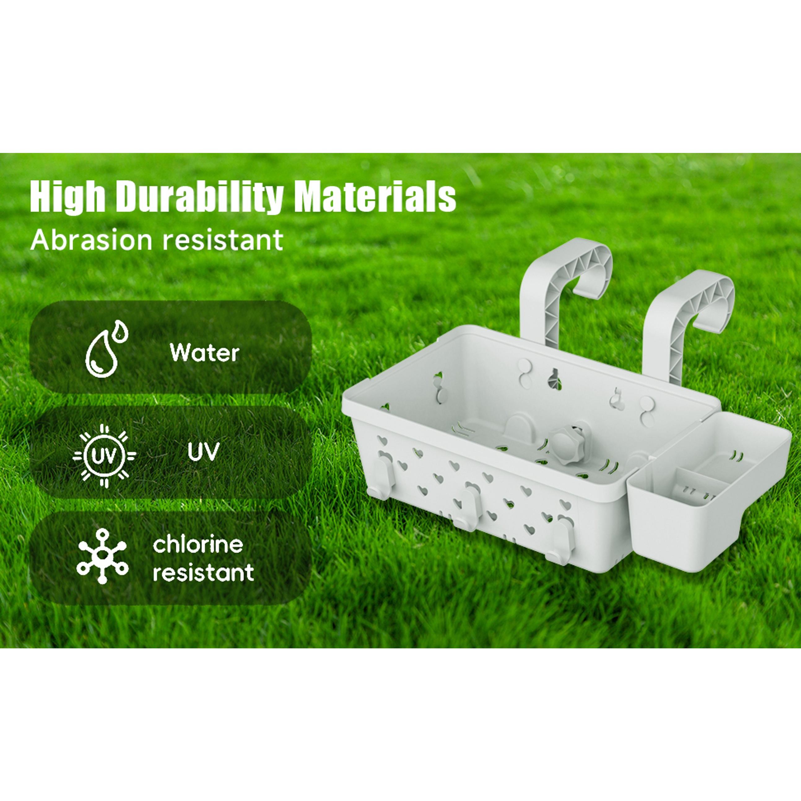 2 Pack Poolside Storage Basket for Above Ground Pool, Hanging Pool Storage Organizer with Cup Holder & Hooks, Pool Accessories Organizer for Towels, Goggles, Toys (Grey) 2 Pack Poolside Storage Basket for Above Ground Pool, Hanging Pool Storage Organizer with Cup Holder & Hooks, Pool Accessories Organizer for Towels, Goggles, Toys (Grey)