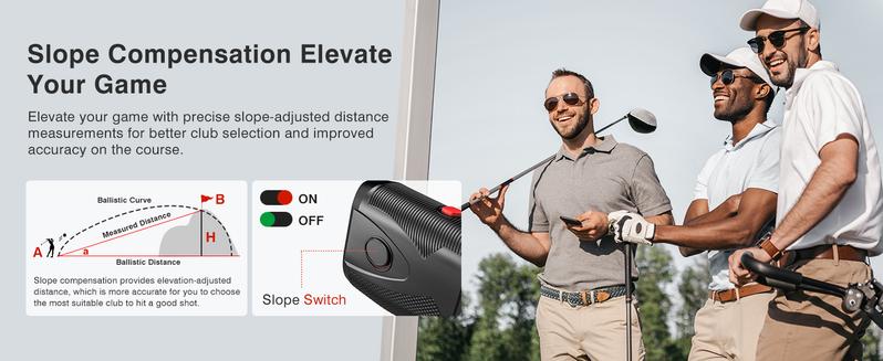 Golf Rangefinder Laser Range Finder with Slope, 1200Yards, 7X Magnification for Golf/Hunting with Flag Pole Lock Vibration, Magnet Stripe Rechargeable-7.99