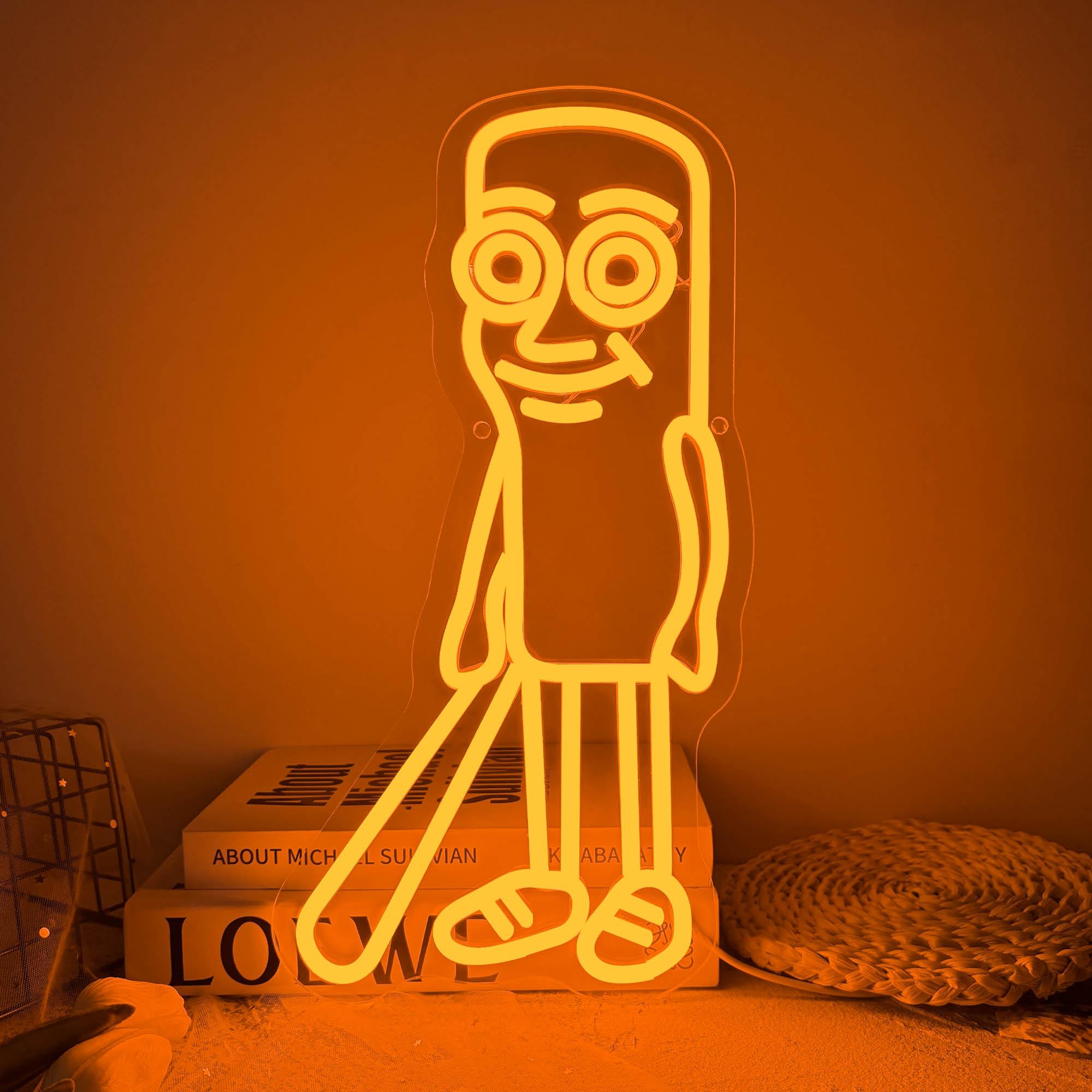 Italian Brainrot Neon Sign, Tung Tung Tung sahur Neon Light Dimmable Funny Figures Neon Light Stick Person Tire Person Wall Sign for Bedroom Club Cafe Bar Collectors Aesthetic Décor Funny Fans Gifts(12.9*12.2in)
