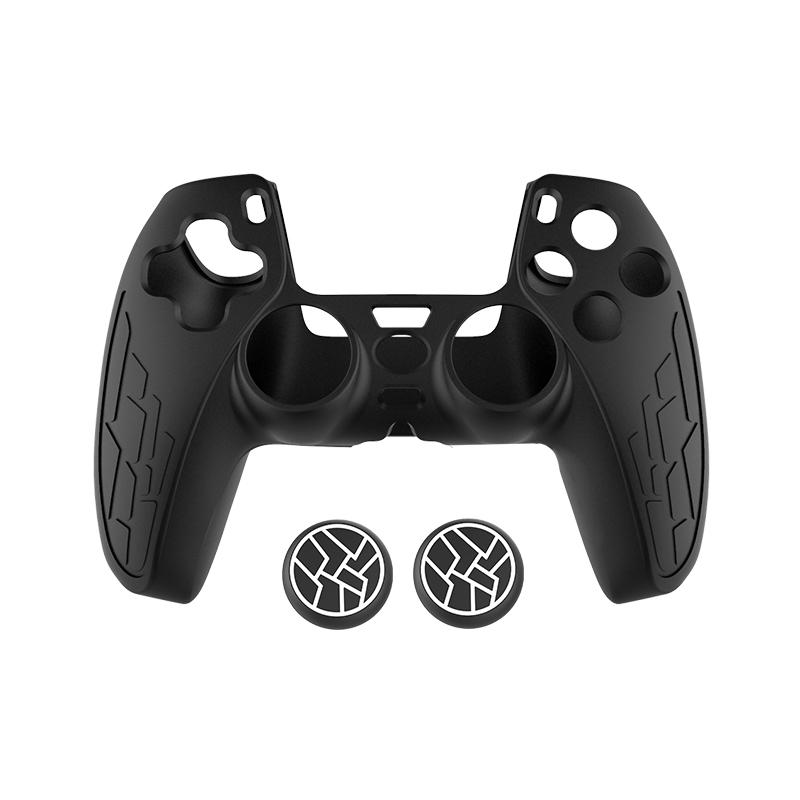 Ps5 Controller Protective Case, Silicone Thumb Grip, Perfect Fit, Includes Two Joystick Caps and Stickers, Shockproof Washable Gift