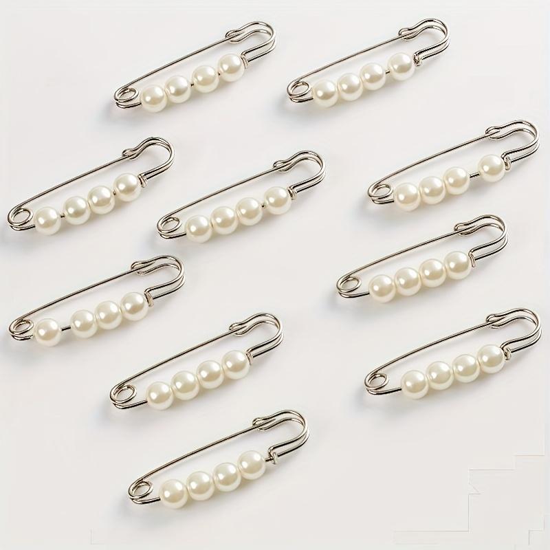 8pcs No-Sew Clothing Clips - Adjustable Buckle with Detachable Pearls, for Dresses, Shirts, Pants, Garments - Elegant Fasteners for Wedding, Party, Everyday Outfits - Durable & Easy Application, Fashion Embellishments, Chic Design, Polished Look