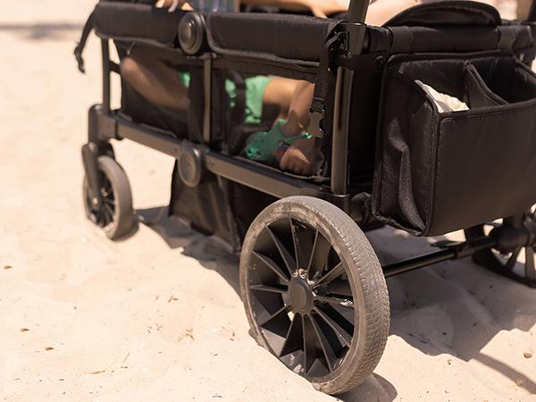 HARPPA Baby Stroller Wagon All-Terrain Wagon Stroller for 2 with Canopy, Strollers for Babies, Foldable 4-Seat, Wagon for Outdoor & Beach, Adjustable Push & Pull Handle, Footwell & Large Storage, Park & Camping Adventures, Travel System