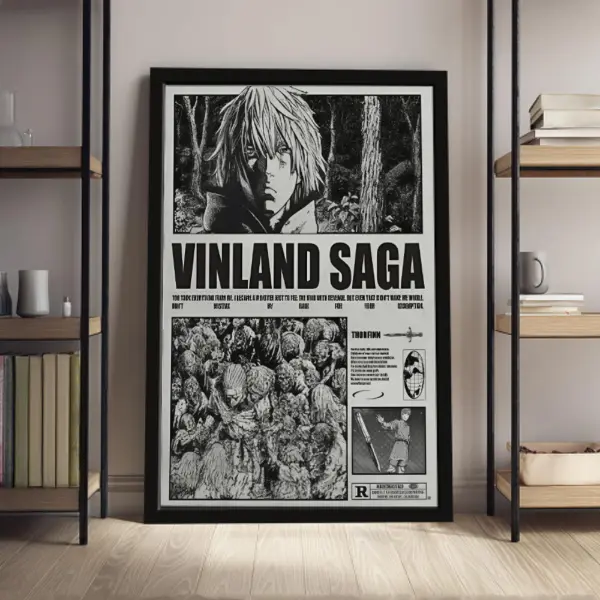 Waterproof Thorfinn Vinland Saga Anime Character Art Poster - Retro Manga Print, Artistic Graphic, Home Decor Supplies, Mens Gifts, Anime Merchandise, Cool Room Decor, Apartment Stuff, Bedroom Decor, Men's Room Decor