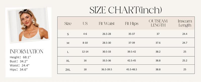 Grace Karin Women Elastic Waist Flared Pants Casual Vacation Full Length Bell-Bottoms