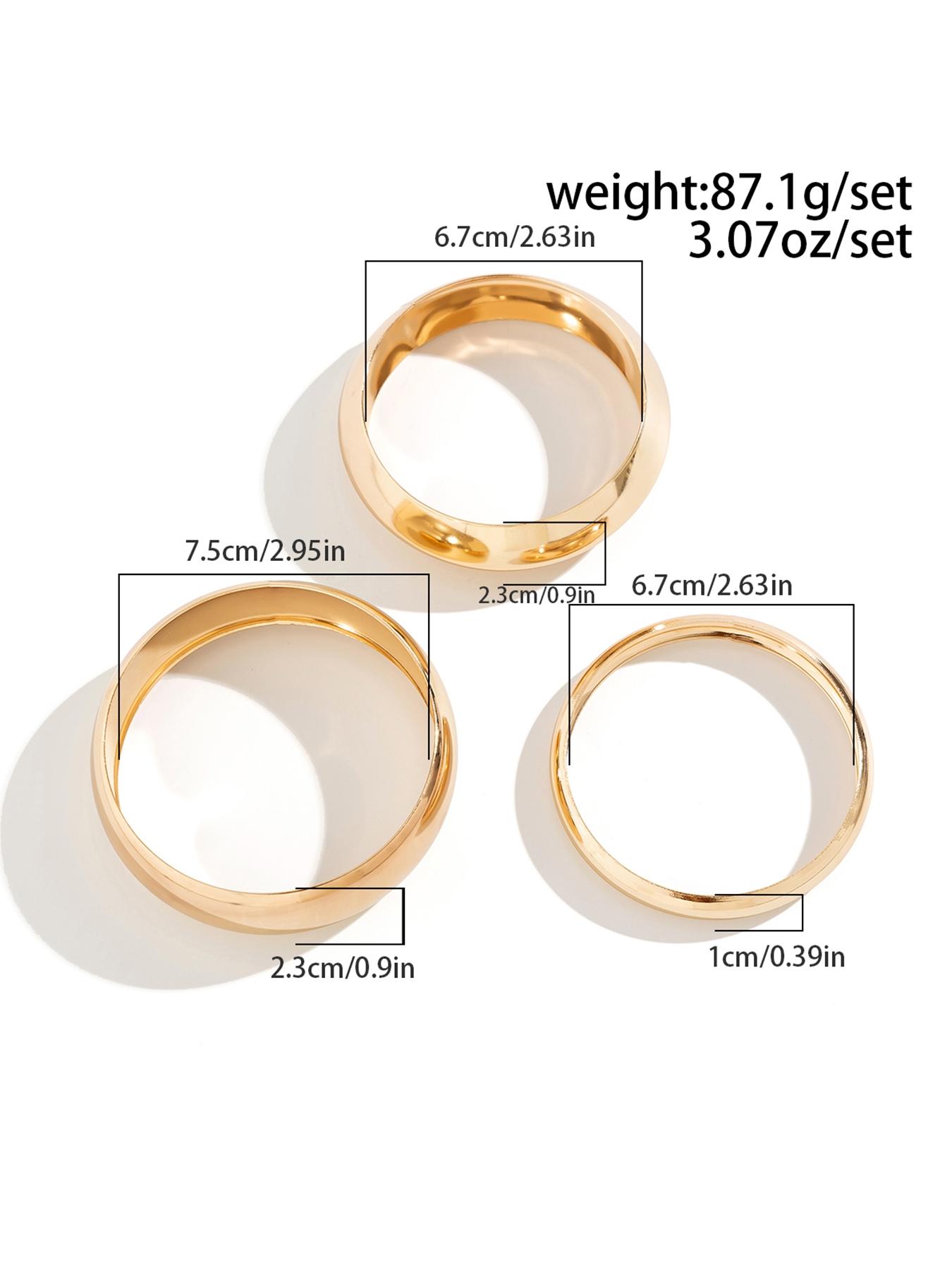 Vintage Punk Exaggerated Bangle (3pcs), Fashionable Curved Bracelet for Men & Women, Simple Jewelry for Party, Daily Clothing Decor, Trendy Fashionable Accessories, Trendy All-match & Exquisite Jewelry for Birthday Gift