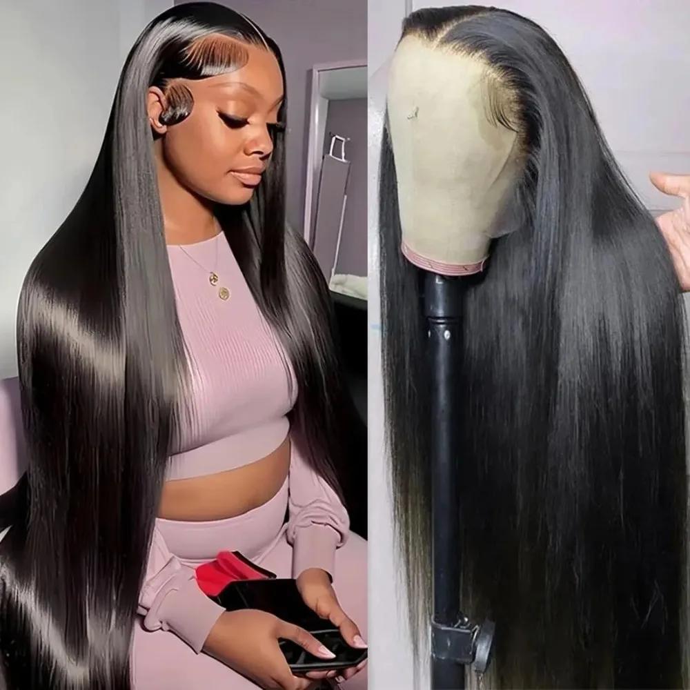 Bling Hair 180 Density Hd Transparent 13x6 Lace Frontal Wig Straight 13x4 Lace Front Wig 32 34 Inch Long Size 4x4 Closure Human Hair Pre plucked Wigs For Women Bling Hair 180 Density Hd Transparent 13x6 Lace Frontal Wig Straight 13x4 Lace Front Wig 32 34 Inch Long Size 4x4 Closure Human Hair Pre plucked Wigs For Women