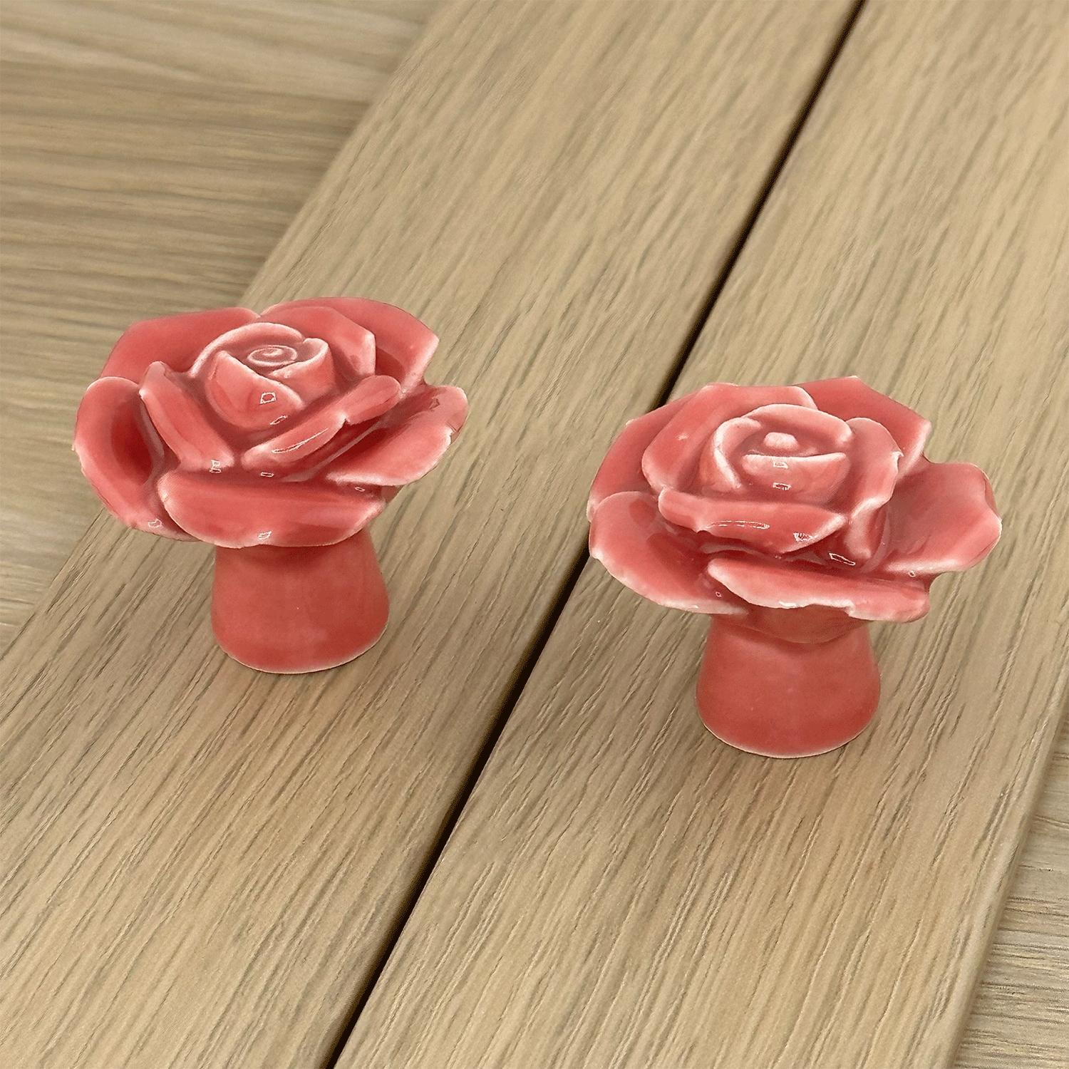 4 Pack Pink Rose Ceramic Cabinet Knobs – Decorative Floral Drawer Pulls with Mounting Screws, Elegant 3D Rose Shaped Knobs for Kitchen Cabinets, Bathroom Vanities, Dressers, Wardrobes, Nightstands, Bookcases and Home Improvement Projects 4 Pack Pink Rose Ceramic Cabinet Knobs – Decorative Floral Drawer Pulls with Mounting Screws, Elegant 3D Rose Shaped Knobs for Kitchen Cabinets, Bathroom Vanities, Dressers, Wardrobes, Nightstands, Bookcases and Home Improvement Projects