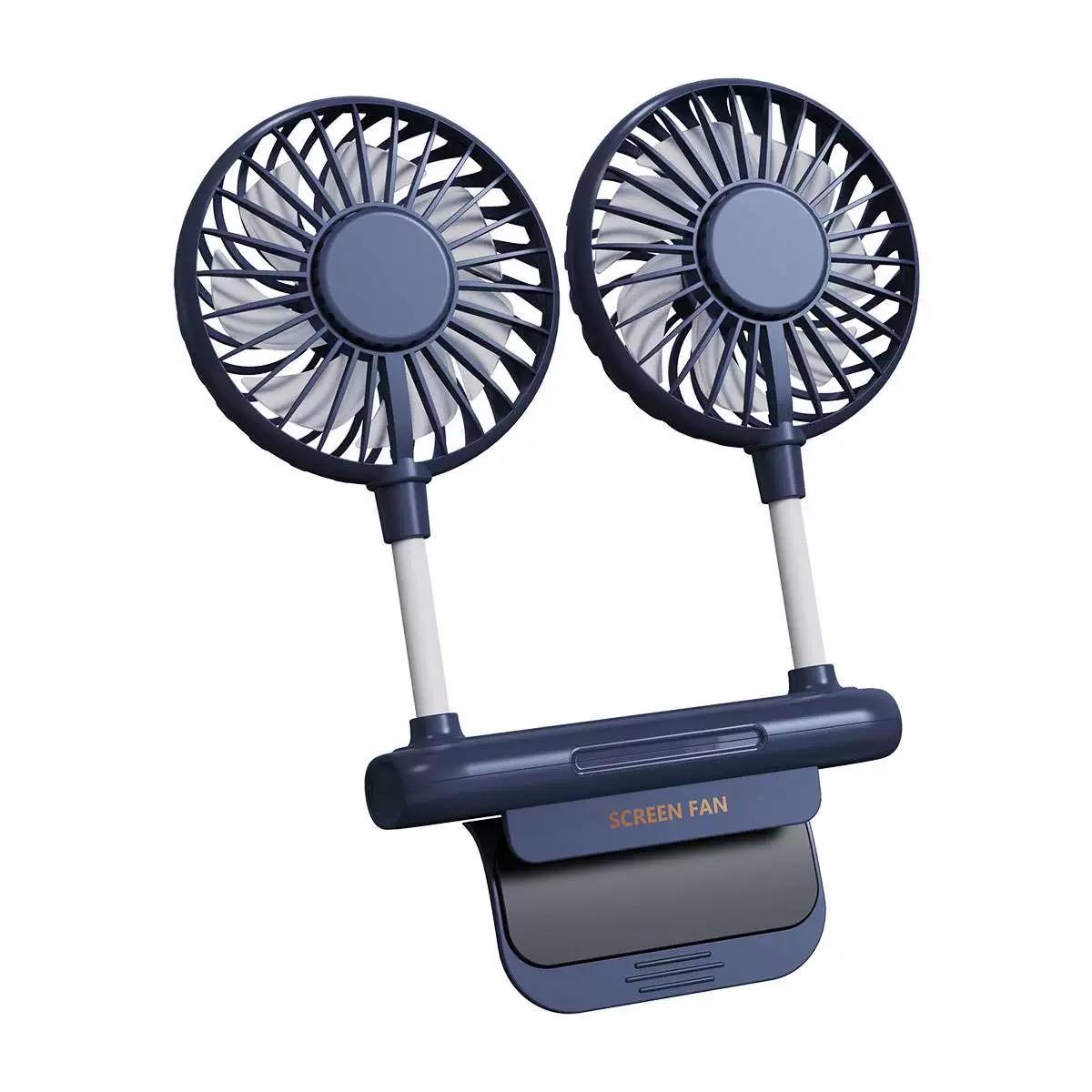 Desktop fan, monitor fan clip with 2 fan heads,3gear wind speed, office desk fan, USB powered cooling fan, quiet breeze, portable fan that does not take up space, suitable for laptops, games, homes, conferences, desktop computers