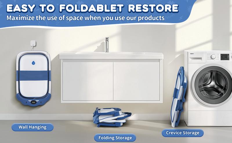 Baby Bathtub,Collapsible Baby Bath Tub with Thermometer & Soft Floating Cushion,Portable Travel Baby Bathtubs for Newborns to Toddlers 0-36 Months(Crab Gray) Swing Seat