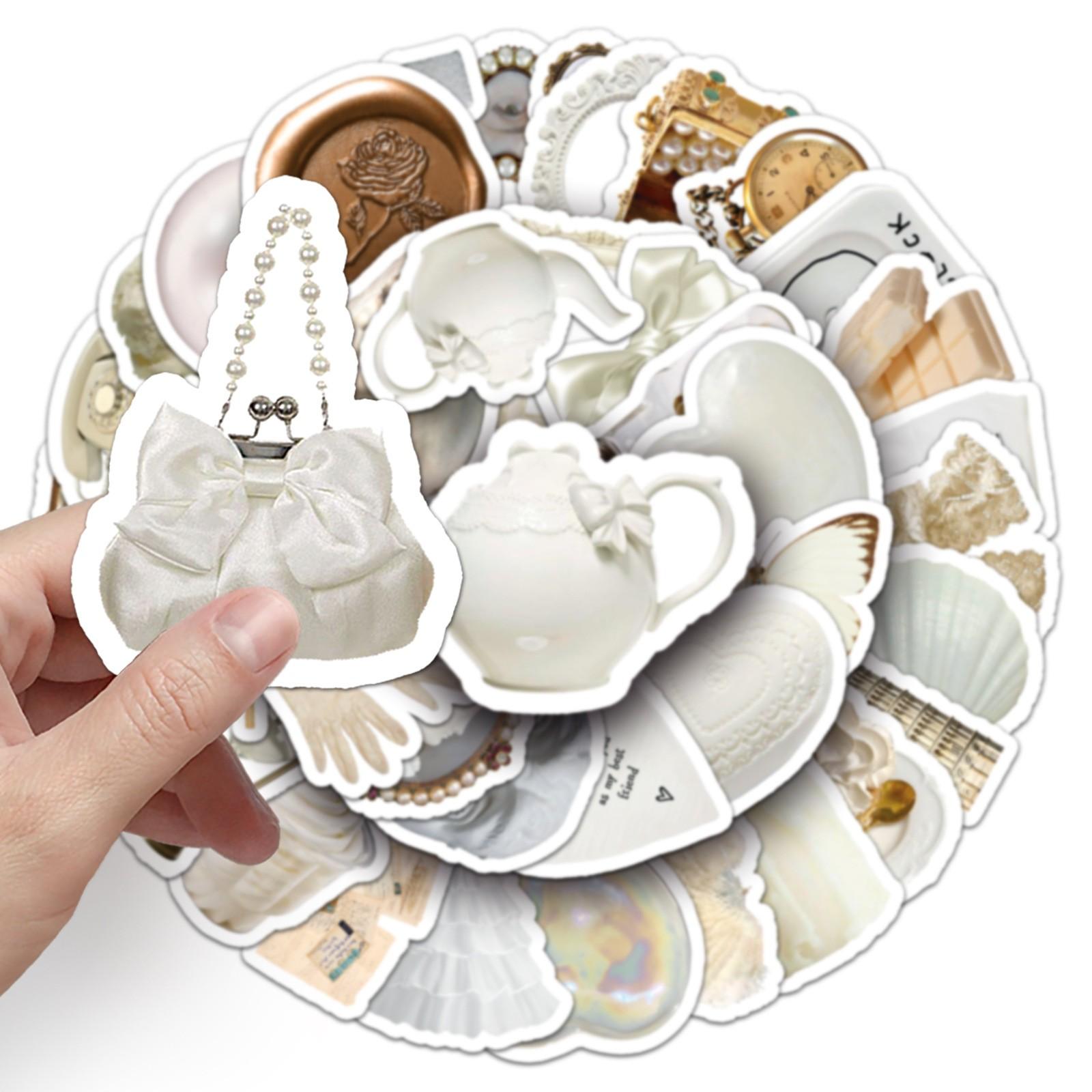 50 Vintage Stickers Waterproof for Scrapbook Daily Planner Water Bottle Handbook Diary Suitable for Teens Adults DIY Paper Craft Essentials