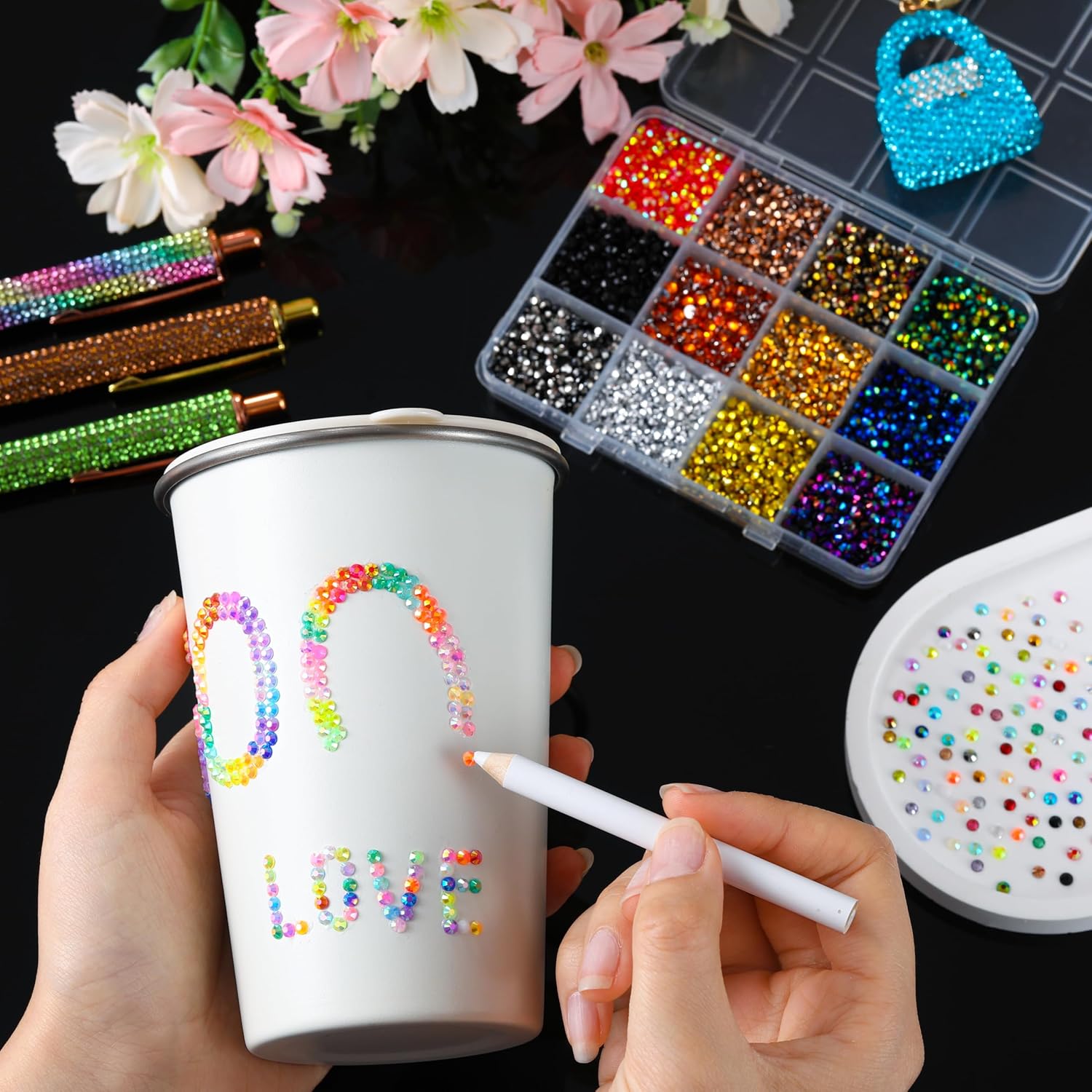 1 Set Multi-colors Semi-circular Resin Nail Diamond Charms 3D 48 Colors 3mm Mini Flat Bottomed Nail Rhinestones DIY Nail Art Crafts