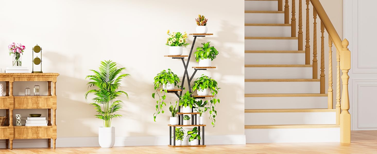 Plant Stand Indoor with Grow Lights - 8 Tier Indoor Plant Shelf, Corner Plant Stands for Indoor Plants, 51" Tall Metal Plant Shelves, Tree-Shaped Plant Rack Plant Stand Indoor with Grow Lights - 8 Tier Indoor Plant Shelf, Corner Plant Stands for Indoor Plants, 51" Tall Metal Plant Shelves, Tree-Shaped Plant Rack