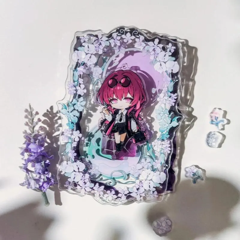 Time Floral Multi-layer Acrylic Frame, Dual Size Display Holder for 3inch Kpop Photocards Anime Goods, Exquisite Shooting Props