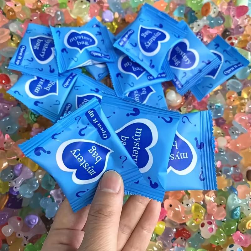 60pcs Glow In The Dark Mini Resin Animals & Mushroom Blind Bags Fairy Garden Decor Micro Landscape Birthday Gift Surprise