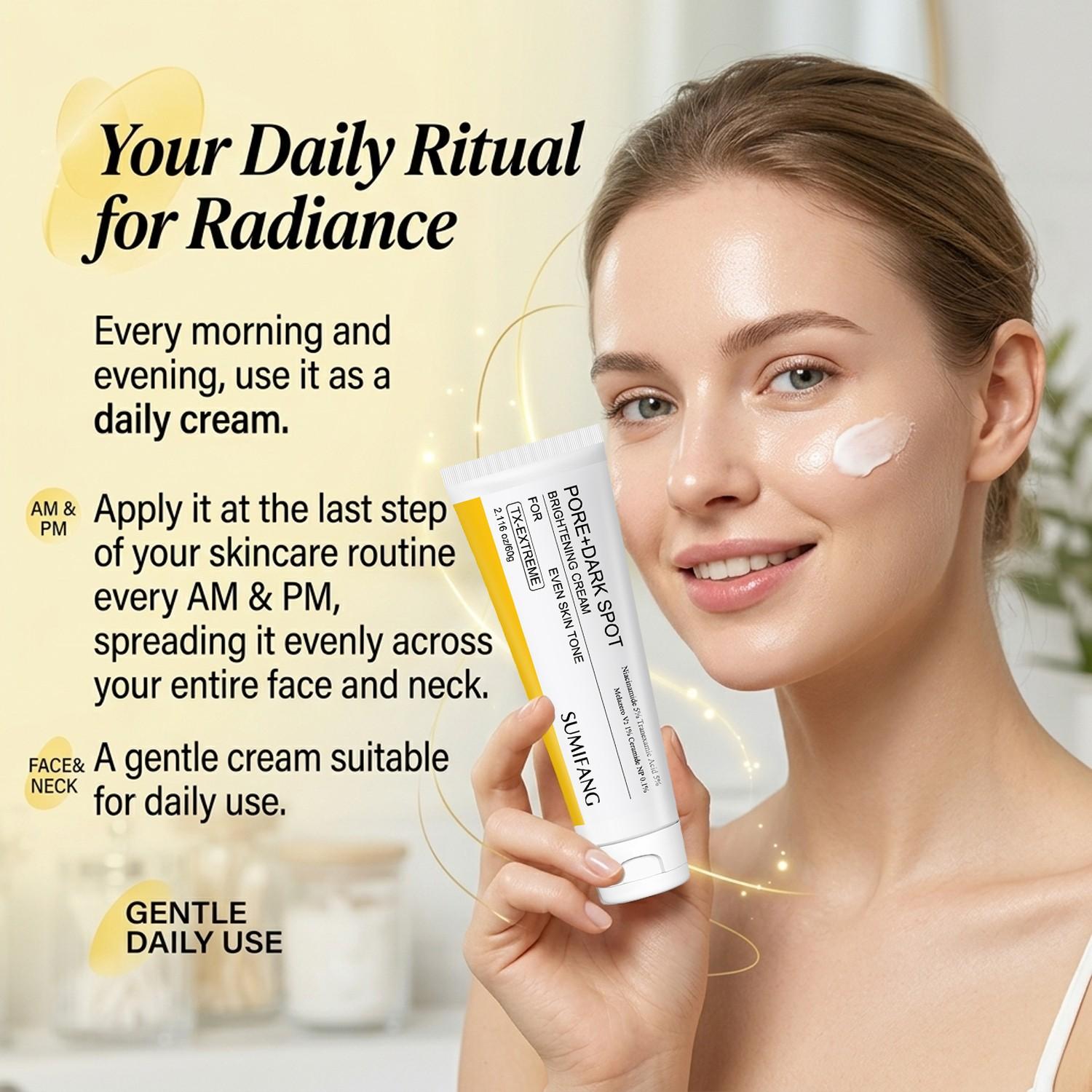 Gentle Radiance Cream, Smooth and Moisturizing, Niacinamide Brightening, Strengthening Repair, Hyaluronic Acid Gentle Care, Suitable for All Skin Types