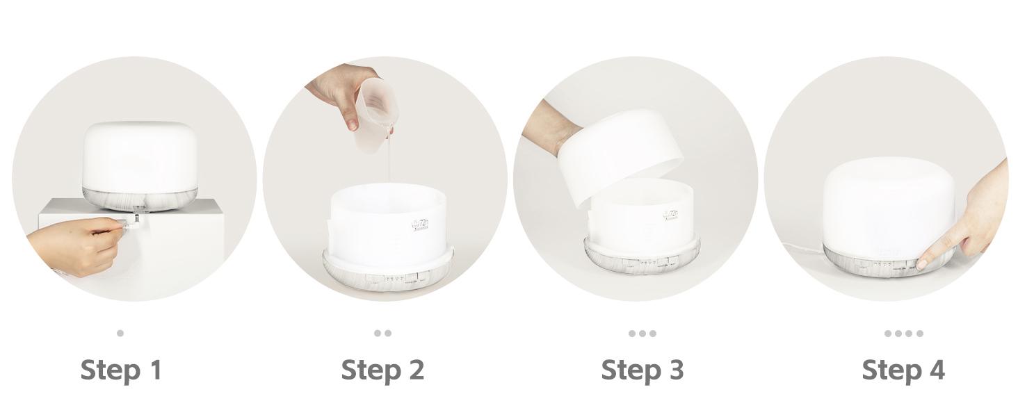 ASAKUKI 500ml Essential Oil Diffuser for Home, Aromatherapy Humidifiers, Auto-Off, Room Decor, Air Purifier, Aromatic Ambient Mist Nebulizer Relaxing