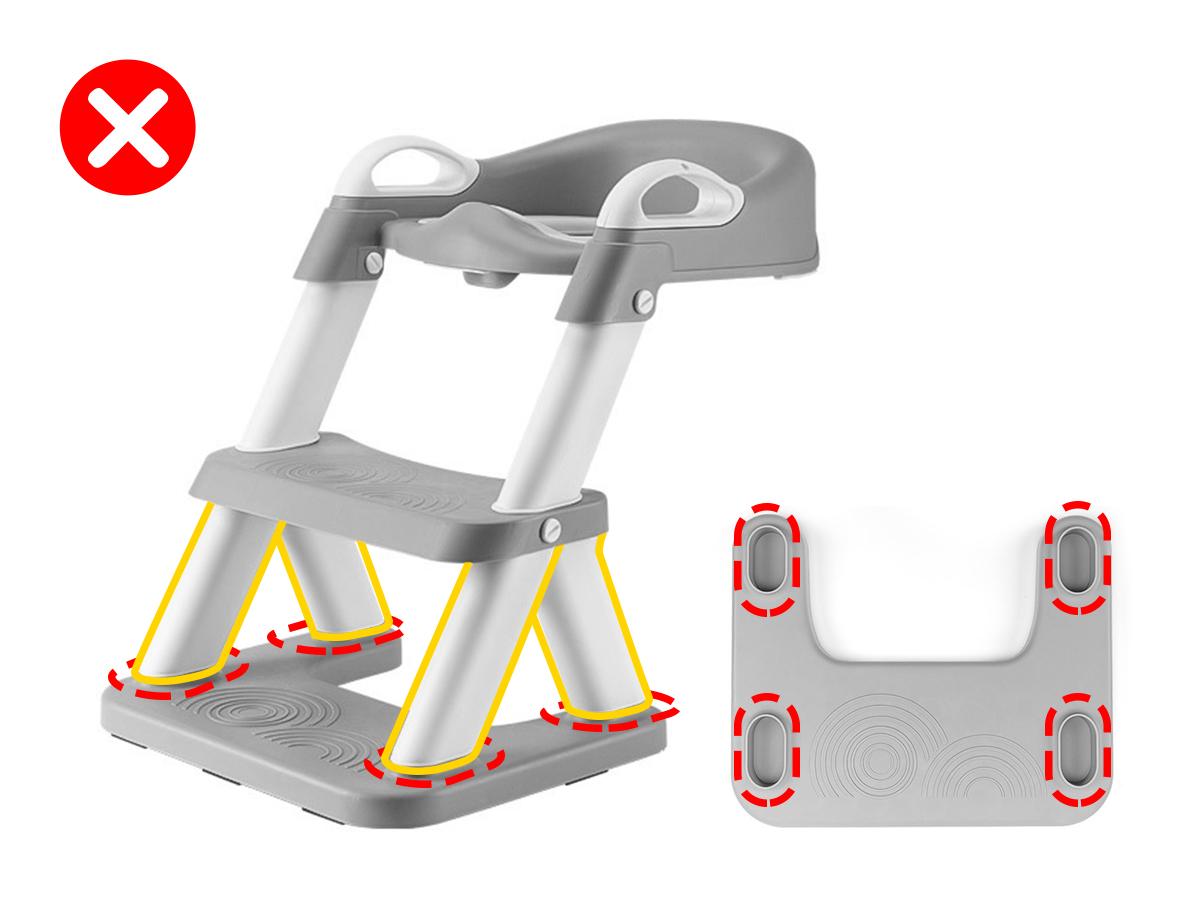 Orzbow 2-IN-1 Potty Training Toilet Seat with Step Stool for Toddler, Stability Training Potty Seat for Kids Boys Girls with Splash Guard and Anti-Slip Pad, Adjustable Ladder & Potty Seat Height, Grey