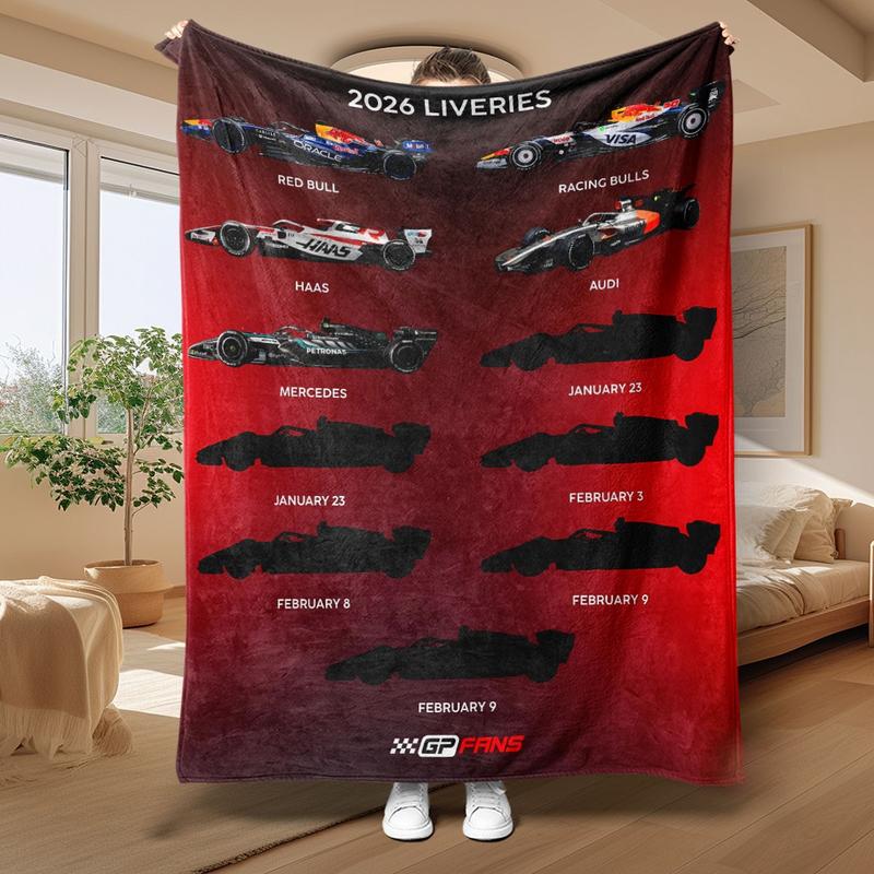 2026 Season F1 Paint Reveal Flannel Blanket, Racing Silhouette Design, Ultra-Soft Plush Throw for F1 Fans & Game Room Decor, Perfect Gift 2026 Season F1 Paint Reveal Flannel Blanket, Racing Silhouette Design, Ultra-Soft Plush Throw for F1 Fans & Game Room Decor, Perfect Gift