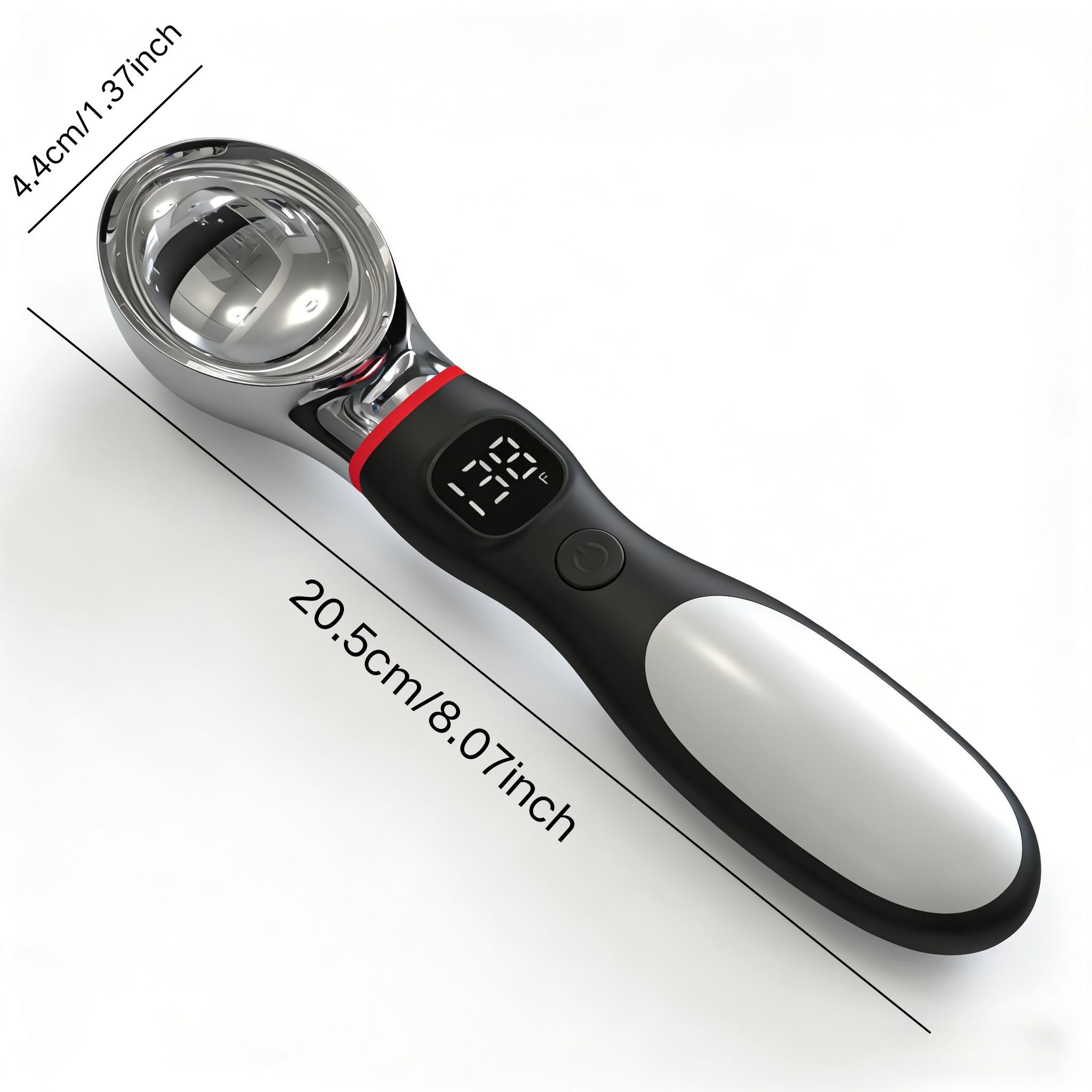 Rechargeable Electric Ice Cream Scoop, 2 Ounces Stainless Steel, LED Display, Ambient Light, Durable Hard Ice Cream Scoop