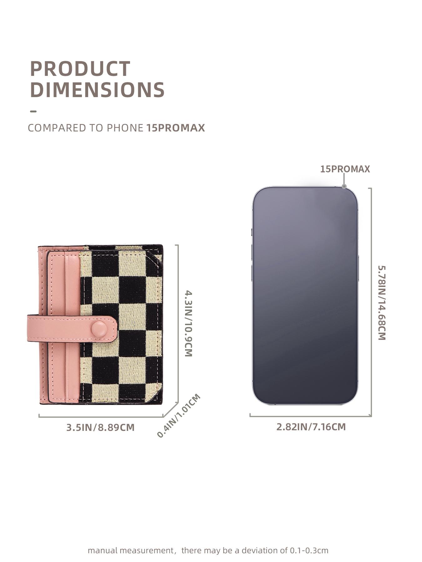 Women's Colorblock Plaid Pattern Short Wallet, Trifold Card Holder, Casual Pu Leather Zipper, Trendy All-match Wallet for Daily Use