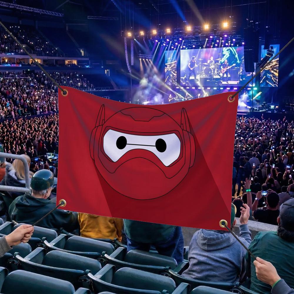 B-Big Hero 6 CARTOON Flags Multi Size Atmosphere Flag, Cheerleading Hand Pulled Banner, Portable Outdoor Event Flag & Wall Decor for Sports, Parties, Home and Room Decoration