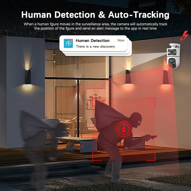 (2-Pack) Smart Security Camera Outdoor/indoor, 2.5k Resolution, 360° Pan/tilt, Motion Detection, Color Night Vision, WiFi Connectivity