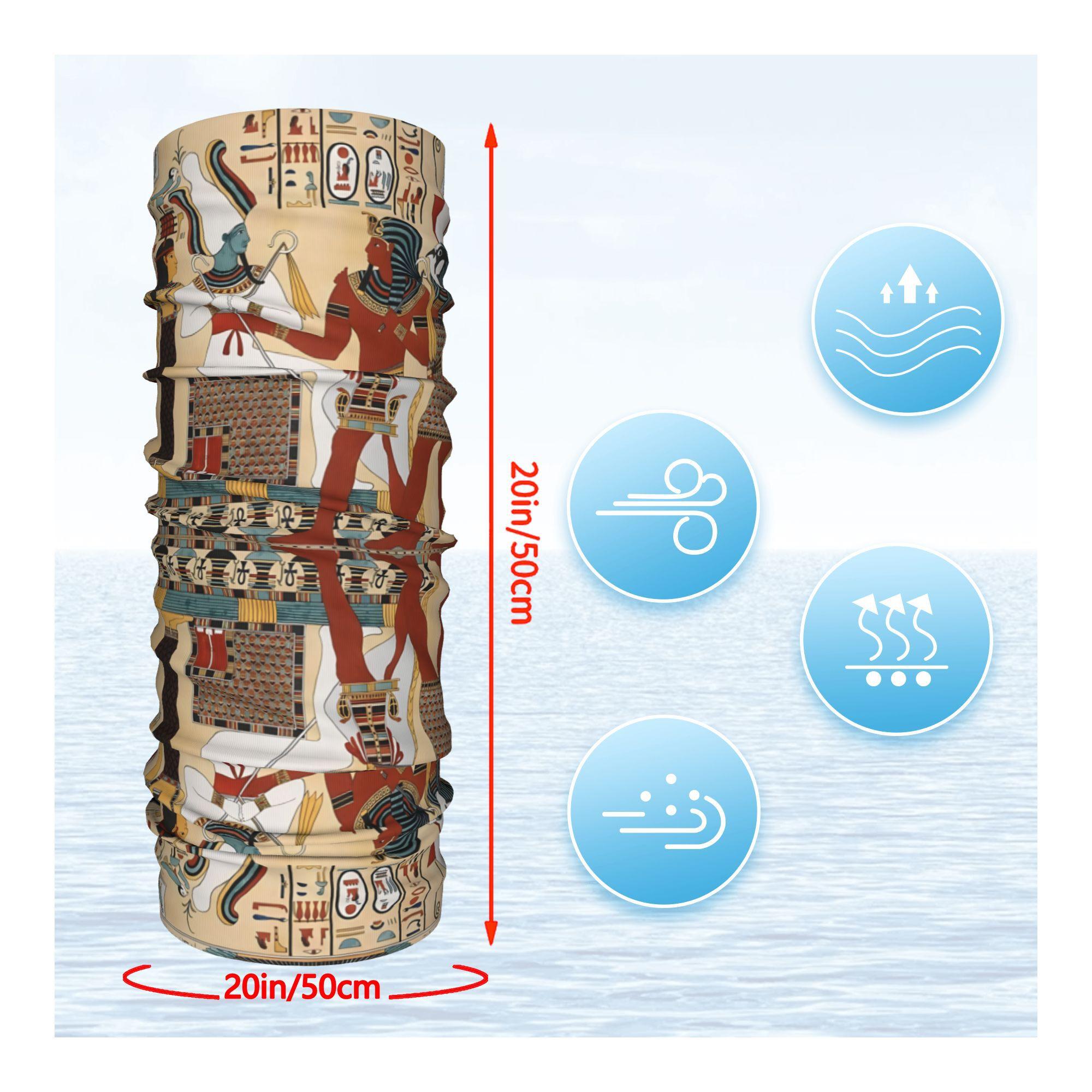 Egypt Painting At Thebes Printed Headscarf - Polyester Knitted Neck Scarf, Purpose Headwear for Fishing and Winter, Suitable for Both Men and Women