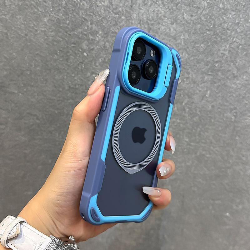 Premium Transparent Protective Case for Iphone 17 16, 15, 14, 13 Pro Max Air Plus, Featuring Magnetic Attachment And a Camera Lens Stand  Compatible with Magsafe