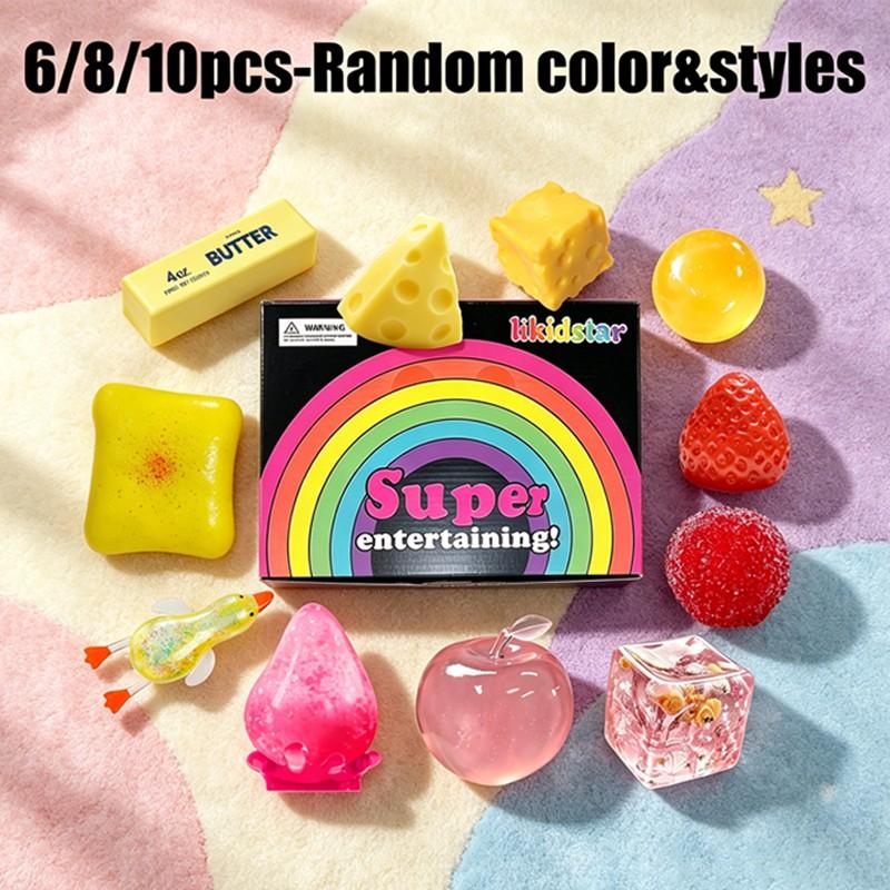 6/8/10-Piece Set Squishy , Malt Sugar Stress Relief Fidget Toys, Sensory Bundle, Creative Slow-Return Squishy, Party Gift, 11 Different Styles