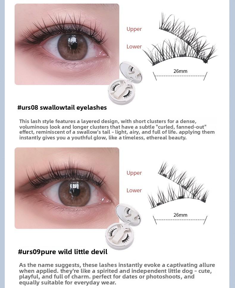 Fox Style Magnetic Eyelashes Natural Camellia Design 3D Thick Magnet Eyelashes No Glue Needed Waterproof Reusable for Women Girls