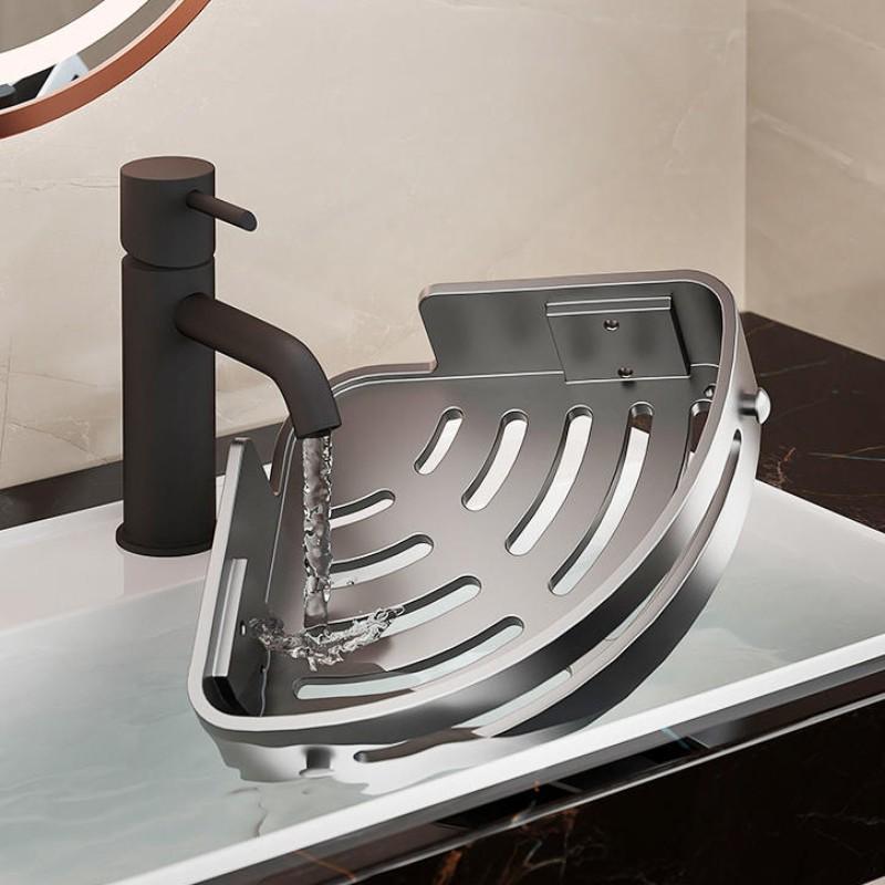 3-Pack Gun Abs Triangular Suction Cup Shower Caddy, 3-Tier Corner Shelves, No Drilling Bathroom Organizer, 40lbs Load Capacity, Bathroom Accessories Organizer