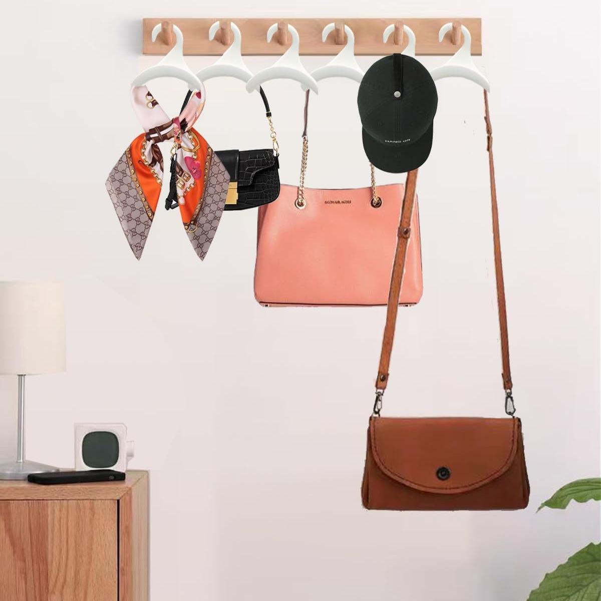 10-Pack Bag Hooks, Invisible Hook Japanese Arched Bag Rack, Jewelry Holder, Entryway Hat Scarf Organizer, No Trace Hooks