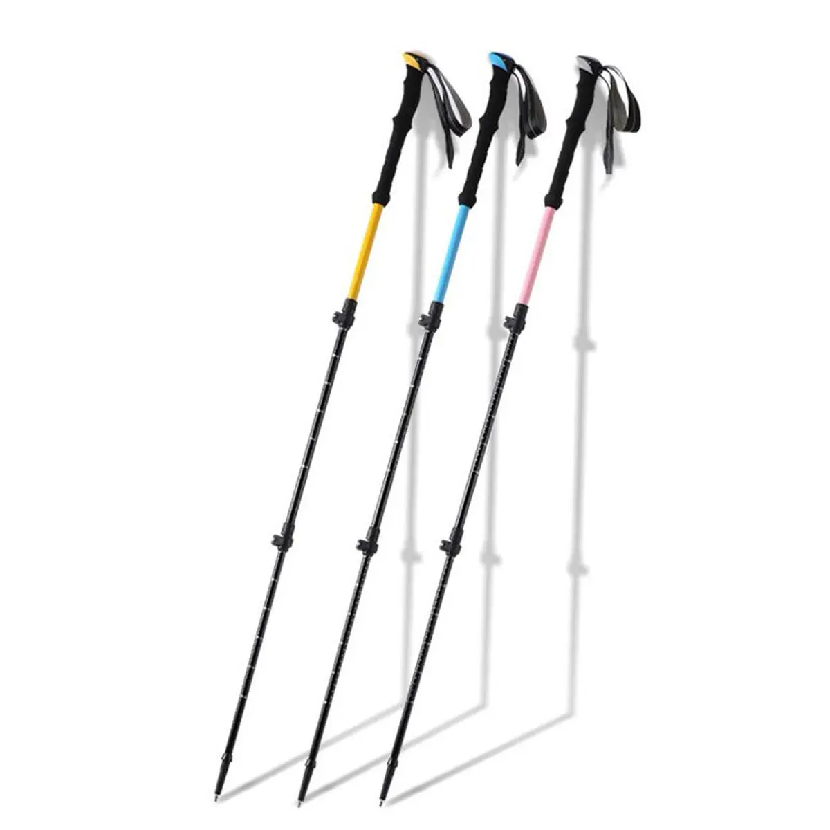 2026 Aluminum Telescopic Trekking Poles, External Lock Anti-slip Portable Outdoor Hiking Sticks